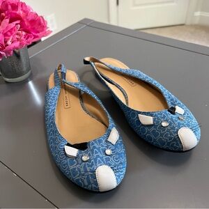 Marc by Marc Jacobs Denim Detail Round Toe Flats